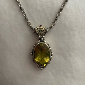 William Schraft Sterling Silver necklace with lemon quartz pendant